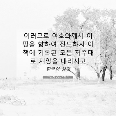Picture 07 - 신명기 29:27 KOR - 이러므로 여호와께서 이 땅을 향하여 - Bible Verse Picture