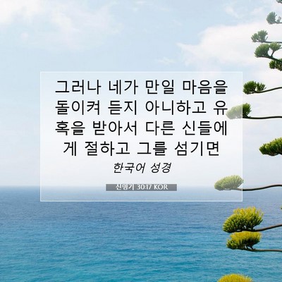 Picture 07 - 신명기 30:17 KOR - 그러나 네가 만일 마음을 돌이켜 - Bible Verse Picture