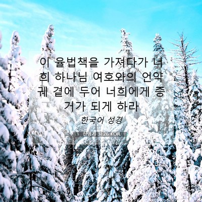 Picture 07 - 신명기 31:26 KOR - 이 율법책을 가져다가 너희 하나님 - Bible Verse Picture
