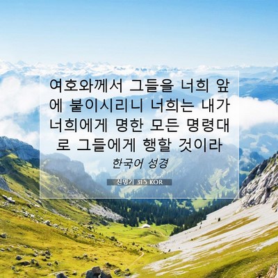 Picture 07 - 신명기 31:5 KOR - 여호와께서 그들을 너희 앞에 - Bible Verse Picture