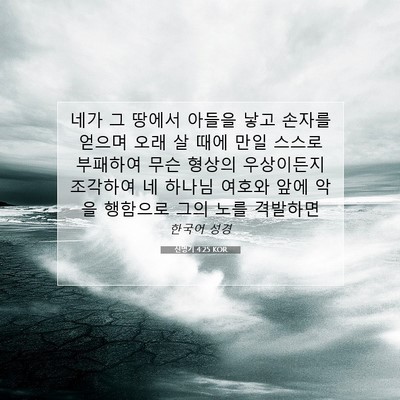 Picture 07 - 신명기 4:25 KOR - 네가 그 땅에서 아들을 낳고 손자를 - Bible Verse Picture