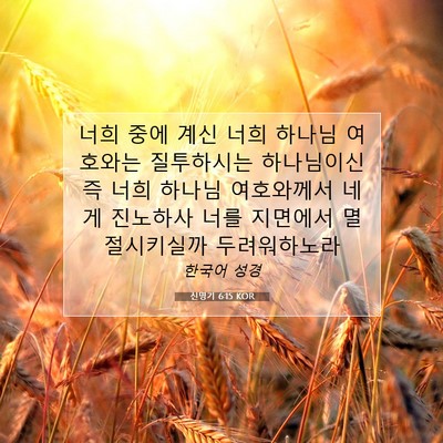 Picture 07 - 신명기 6:15 KOR - 너희 중에 계신 너희 하나님 - Bible Verse Picture