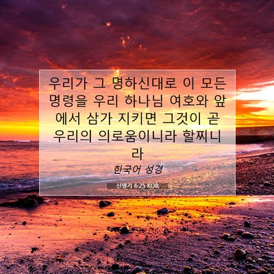 Picture 07 - 신명기 6:25 KOR - 우리가 그 명하신대로 이 모든 - Bible Verse Picture