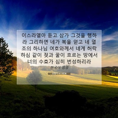 Picture 07 - 신명기 6:3 KOR - 이스라엘아 듣고 삼가 그것을 행하라 - Bible Verse Picture