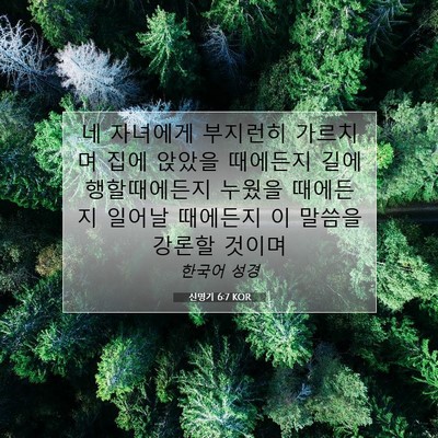 Picture 07 - 신명기 6:7 KOR - 네 자녀에게 부지런히 가르치며 집에 - Bible Verse Picture