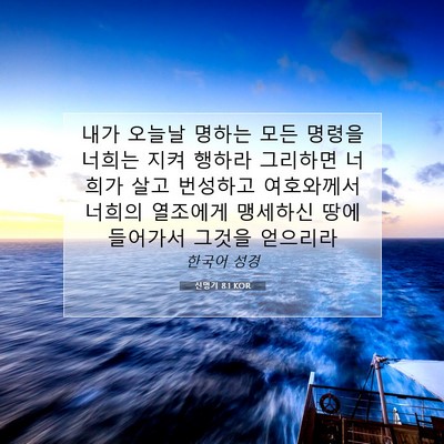 Picture 07 - 신명기 8:1 KOR - 내가 오늘날 명하는 모든 명령을 - Bible Verse Picture