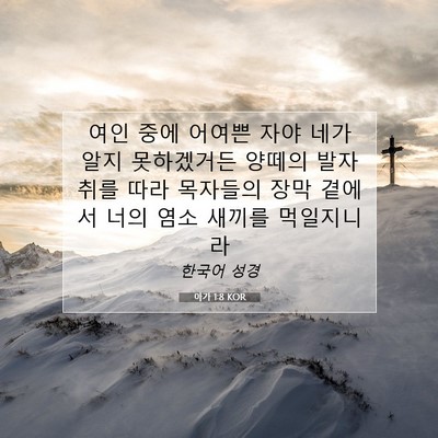 Picture 07 - 아가 1:8 KOR - 여인 중에 어여쁜 자야 네가 알지 - Bible Verse Picture
