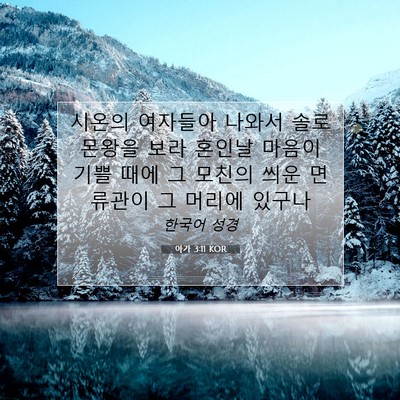 Picture 07 - 아가 3:11 KOR - 시온의 여자들아 나와서 솔로몬왕을 - Bible Verse Picture
