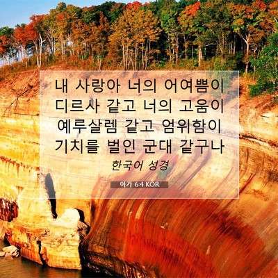 Picture 07 - 아가 6:4 KOR - 내 사랑아 너의 어여쁨이 디르사 - Bible Verse Picture