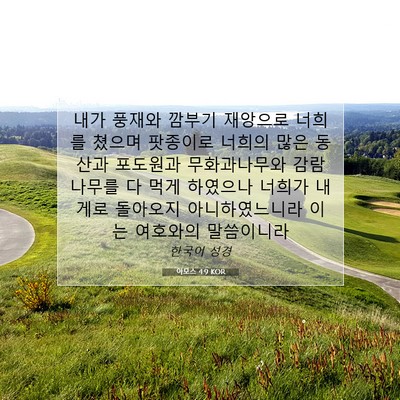 Picture 07 - 아모스 4:9 KOR - 내가 풍재와 깜부기 재앙으로 너희를 - Bible Verse Picture