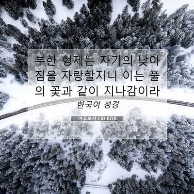 Picture 07 - 야고보서 1:10 KOR - 부한 형제는 자기의 낮아짐을 - Bible Verse Picture