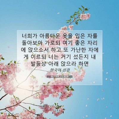 Picture 07 - 야고보서 2:3 KOR - 너희가 아름다운 옷을 입은 자를 - Bible Verse Picture