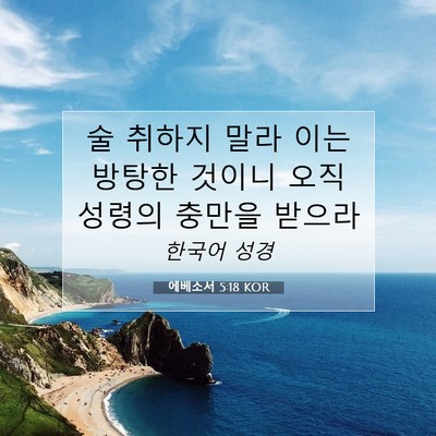 Picture 07 - 에베소서 5:18 KOR - 술 취하지 말라 이는 방탕한 것이니 - Bible Verse Picture