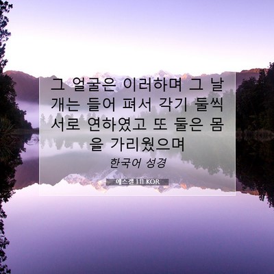 Picture 07 - 에스겔 1:11 KOR - 그 얼굴은 이러하며 그 날개는 들어 - Bible Verse Picture