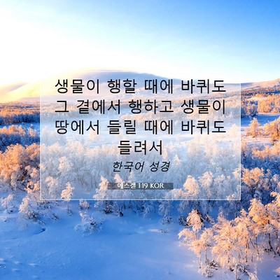 Picture 07 - 에스겔 1:19 KOR - 생물이 행할 때에 바퀴도 그 곁에서 - Bible Verse Picture