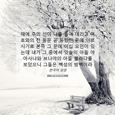 Picture 07 - 에스겔 11:1 KOR - 때에 주의 신이 나를 들어 데리고 - Bible Verse Picture