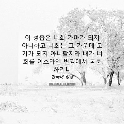 Picture 07 - 에스겔 11:11 KOR - 이 성읍은 너희 가마가 되지 - Bible Verse Picture