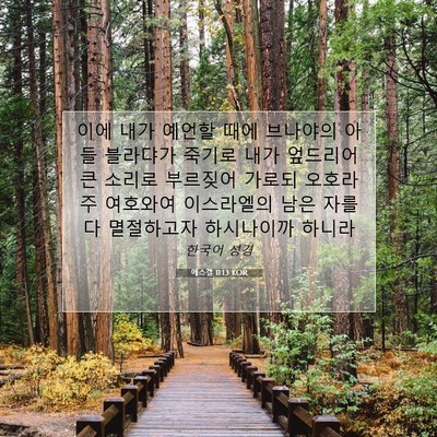 Picture 07 - 에스겔 11:13 KOR - 이에 내가 예언할 때에 브나야의 - Bible Verse Picture