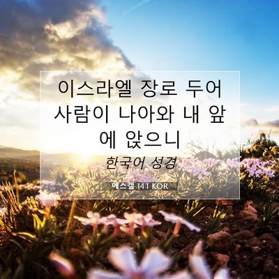 Picture 07 - 에스겔 14:1 KOR - 이스라엘 장로 두어 사람이 나아와 - Bible Verse Picture
