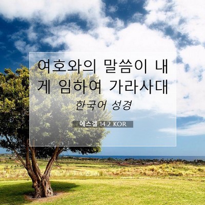 Picture 07 - 에스겔 14:2 KOR - 여호와의 말씀이 내게 임하여 - Bible Verse Picture