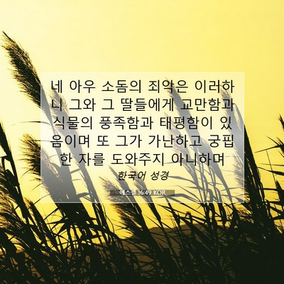 Picture 07 - 에스겔 16:49 KOR - 네 아우 소돔의 죄악은 이러하니 - Bible Verse Picture