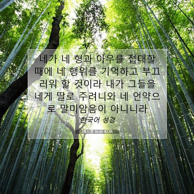 Picture 07 - 에스겔 16:61 KOR - 네가 네 형과 아우를 접대할 때에 네 - Bible Verse Picture