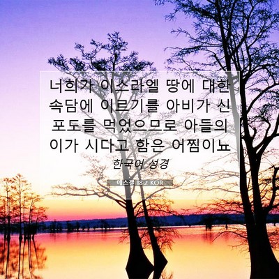 Picture 07 - 에스겔 18:2 KOR - 너희가 이스라엘 땅에 대한 속담에 - Bible Verse Picture