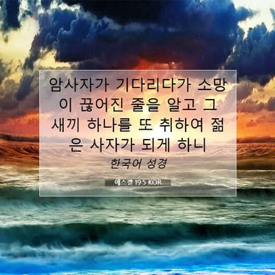 Picture 07 - 에스겔 19:5 KOR - 암사자가 기다리다가 소망이 끊어진 - Bible Verse Picture