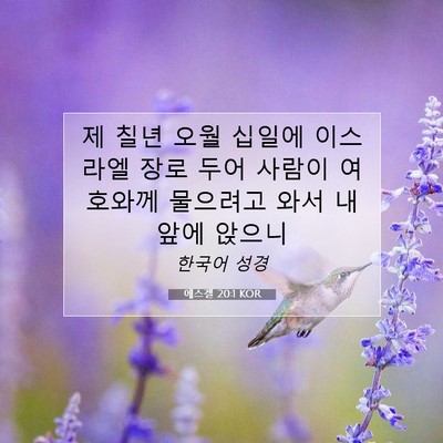 Picture 07 - 에스겔 20:1 KOR - 제 칠년 오월 십일에 이스라엘 장로 - Bible Verse Picture
