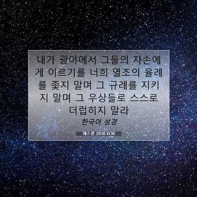 Picture 07 - 에스겔 20:18 KOR - 내가 광야에서 그들의 자손에게 - Bible Verse Picture