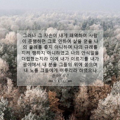 Picture 07 - 에스겔 20:21 KOR - 그러나 그 자손이 내게 패역하여 - Bible Verse Picture