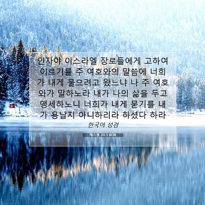 Picture 07 - 에스겔 20:3 KOR - 인자야 이스라엘 장로들에게 고하여 - Bible Verse Picture