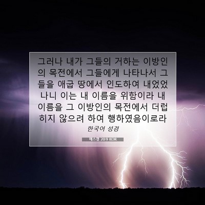Picture 07 - 에스겔 20:9 KOR - 그러나 내가 그들의 거하는 이방인의 - Bible Verse Picture