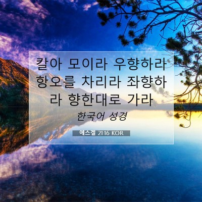 Picture 07 - 에스겔 21:16 KOR - 칼아 모이라 우향하라 항오를 차리라 - Bible Verse Picture