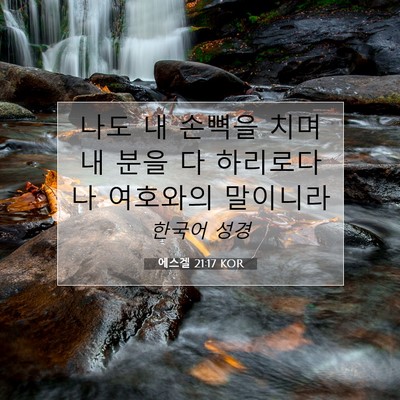 Picture 07 - 에스겔 21:17 KOR - 나도 내 손뼉을 치며 내 분을 다 - Bible Verse Picture