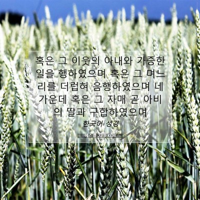 Picture 07 - 에스겔 22:11 KOR - 혹은 그 이웃의 아내와 가증한 일을 - Bible Verse Picture