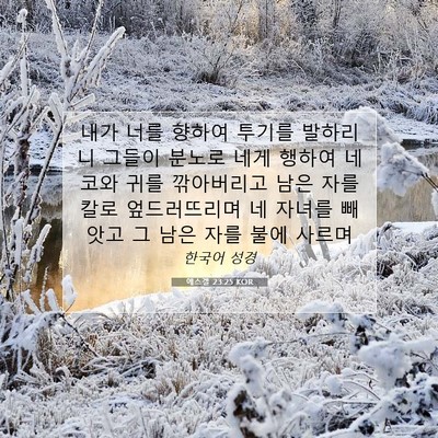 Picture 07 - 에스겔 23:25 KOR - 내가 너를 향하여 투기를 발하리니 - Bible Verse Picture
