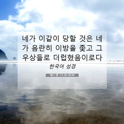 Picture 07 - 에스겔 23:30 KOR - 네가 이같이 당할 것은 네가 음란히 - Bible Verse Picture