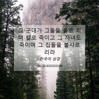 Picture 07 - 에스겔 23:47 KOR - 그 군대가 그들을 돌로 치며 칼로 - Bible Verse Picture
