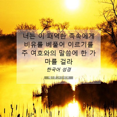 Picture 07 - 에스겔 24:3 KOR - 너는 이 패역한 족속에게 비유를 - Bible Verse Picture