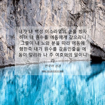 Picture 07 - 에스겔 25:14 KOR - 내가 내 백성 이스라엘의 손을 - Bible Verse Picture