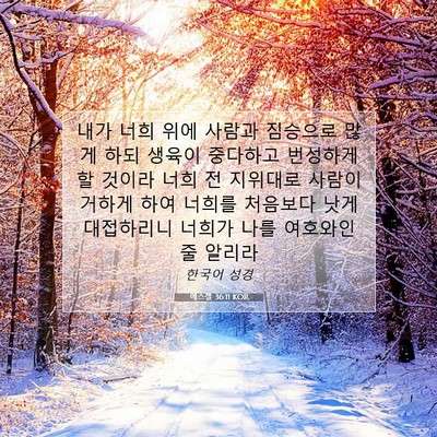 Picture 07 - 에스겔 36:11 KOR - 내가 너희 위에 사람과 짐승으로 - Bible Verse Picture