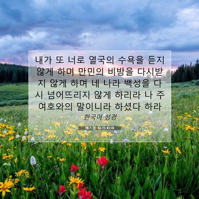 Picture 07 - 에스겔 36:15 KOR - 내가 또 너로 열국의 수욕을 듣지 - Bible Verse Picture