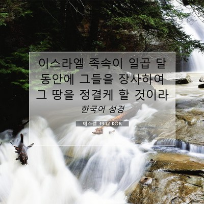 Picture 07 - 에스겔 39:12 KOR - 이스라엘 족속이 일곱 달 동안에 - Bible Verse Picture