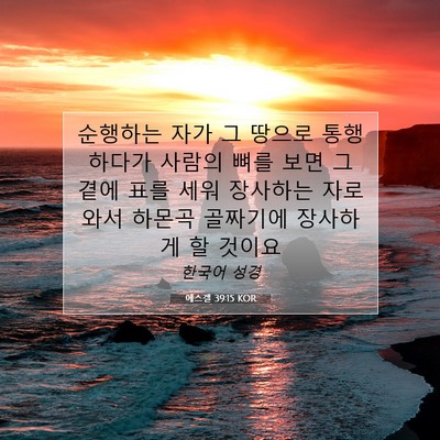 Picture 07 - 에스겔 39:15 KOR - 순행하는 자가 그 땅으로 통행하다가 - Bible Verse Picture