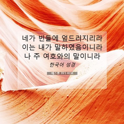 Picture 07 - 에스겔 39:5 KOR - 네가 빈들에 엎드러지리라 이는 내가 - Bible Verse Picture
