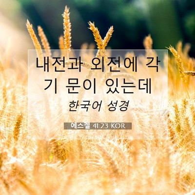 Picture 07 - 에스겔 41:23 KOR - 내전과 외전에 각기 문이 - Bible Verse Picture