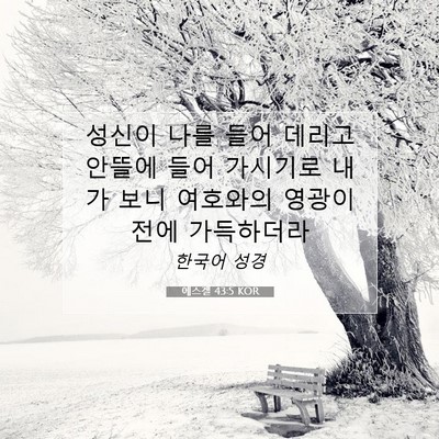 Picture 07 - 에스겔 43:5 KOR - 성신이 나를 들어 데리고 안뜰에 - Bible Verse Picture