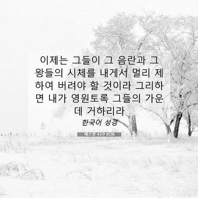 Picture 07 - 에스겔 43:9 KOR - 이제는 그들이 그 음란과 그 왕들의 - Bible Verse Picture