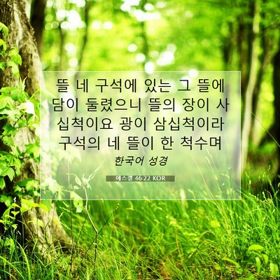 Picture 07 - 에스겔 46:22 KOR - 뜰 네 구석에 있는 그 뜰에 담이 - Bible Verse Picture